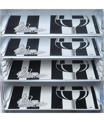 E-Retailer Set of 4 PVC Black Fridge Mats