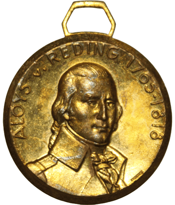 ALOYS V. REDING (1765-1818) "HUGUENIN LE LOCLE" RARE MEDAL