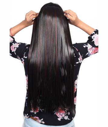 RITZKART Clip In Hair Extension Black &MAROON STRAIGHT
