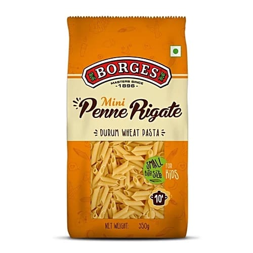 Borges Durum Wheat Pasta - Mini Penne Rigate, 350 g Pouch