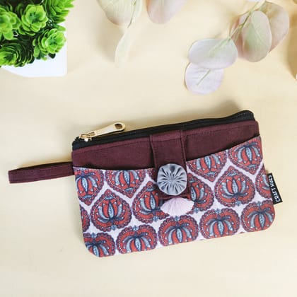 Long Mini Wallet - Red Lotus
