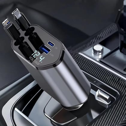 Muvit 120W 4 IN 1 Retractable Super Fast Car Charger