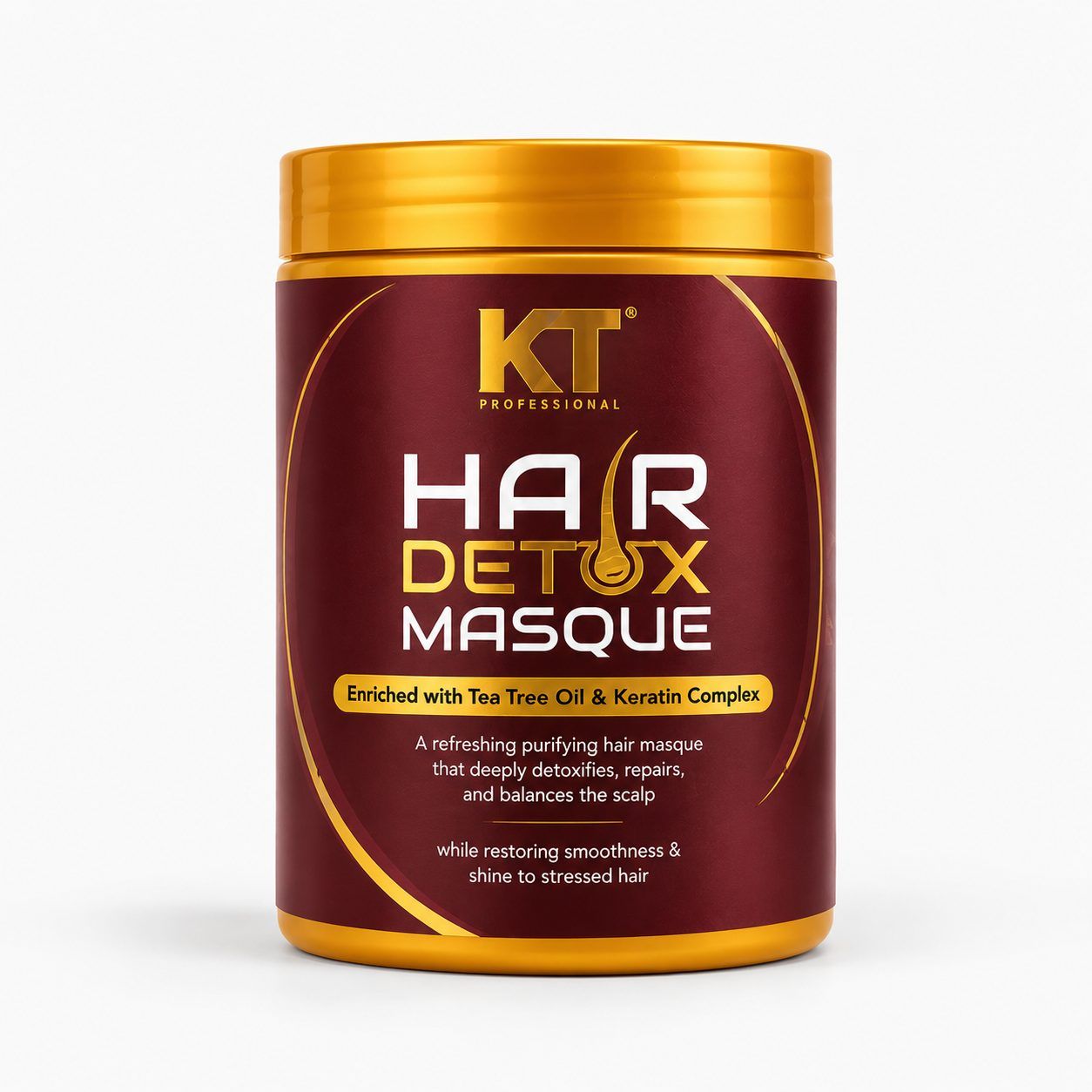 KT Professional Hair Detox Masque, Tea Tree Oil & Keratin Complex for Scalp Detox & Hair Repair – 1000ml
