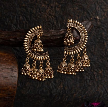 Silver / Gold Plated Design Artwork With Five Jhumki Fashion