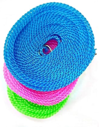 2pc 5m Windproof Anti-Slip Clothes Washing Line | Drying Nylon Rope with Hooks