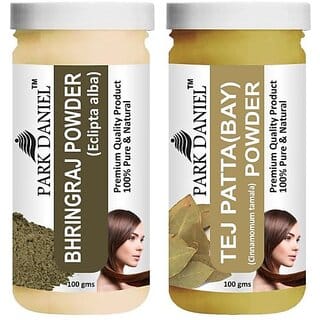 PARK DANIEL Pure & Natural Bhringraj Powder & Tej Patta(Bay) Powder Combo Pack (200 ml)