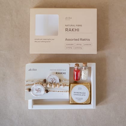 Spiritual Rakhi Trio - Rakhi Treat Box (3 rakhis)