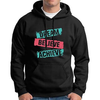 HIT SQUARE Men Black Printed Hooded Full Sleeve Sweatshirt.