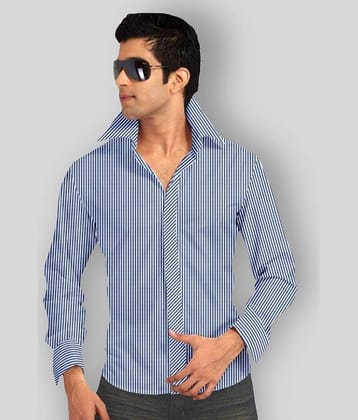 Makhanchor 100 Percent Cotton Slim Fit Men's Formal Shirt - Blue ( Pack of 1 )