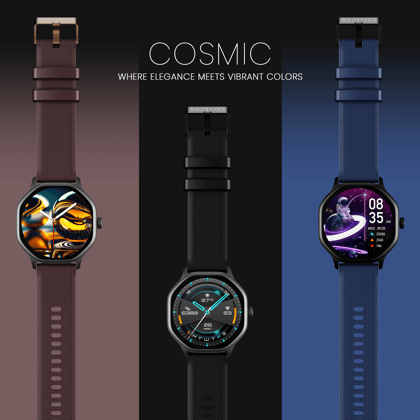 Cellecor E7 Cosmic 1.39" HD OGS Display I BT Calling I AOD Display I smart Watch in  Black