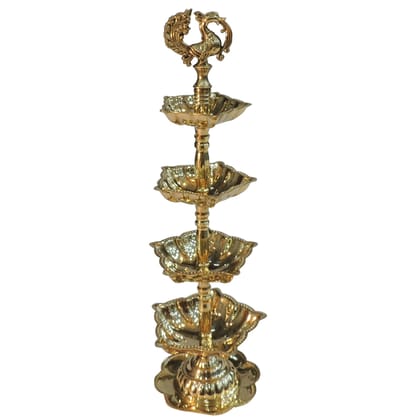 Brass Table Decor 4 Step Murga Deepak (FMAS782 D)