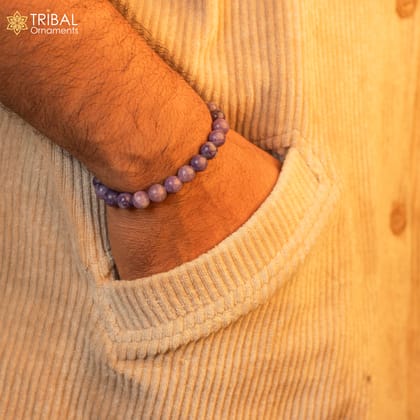 8 MM amethyst natural stone beaded handmade bracelet, customized unisex Jewelry, stnbr131