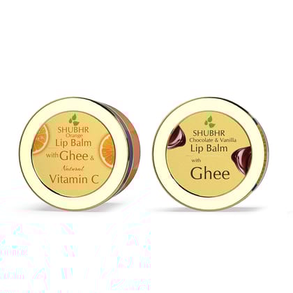 Shubhr Lip Balm & Gloss (Pack of 2*10g) Orange & Chocolate
