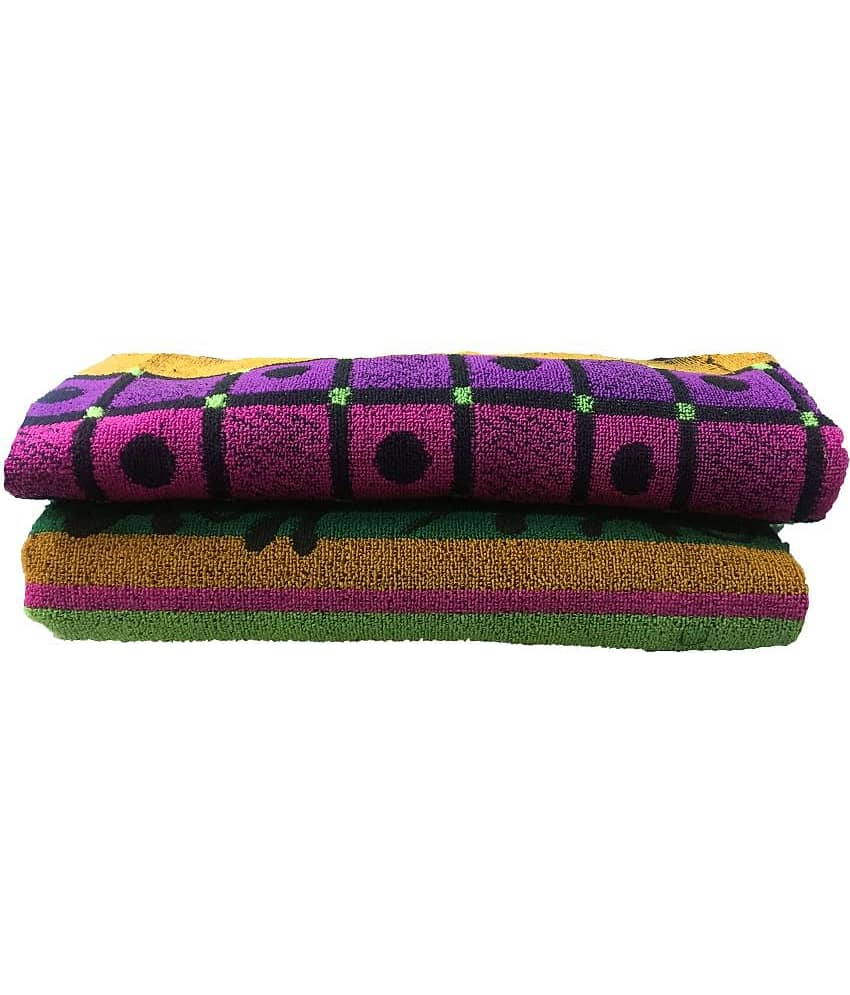 Varun Set of 2 Cotton Bath Towel Black