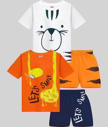 Kuchipoo Pack of 2 Baby Boys Cotton Blend Top & Shorts ( Multicolor )