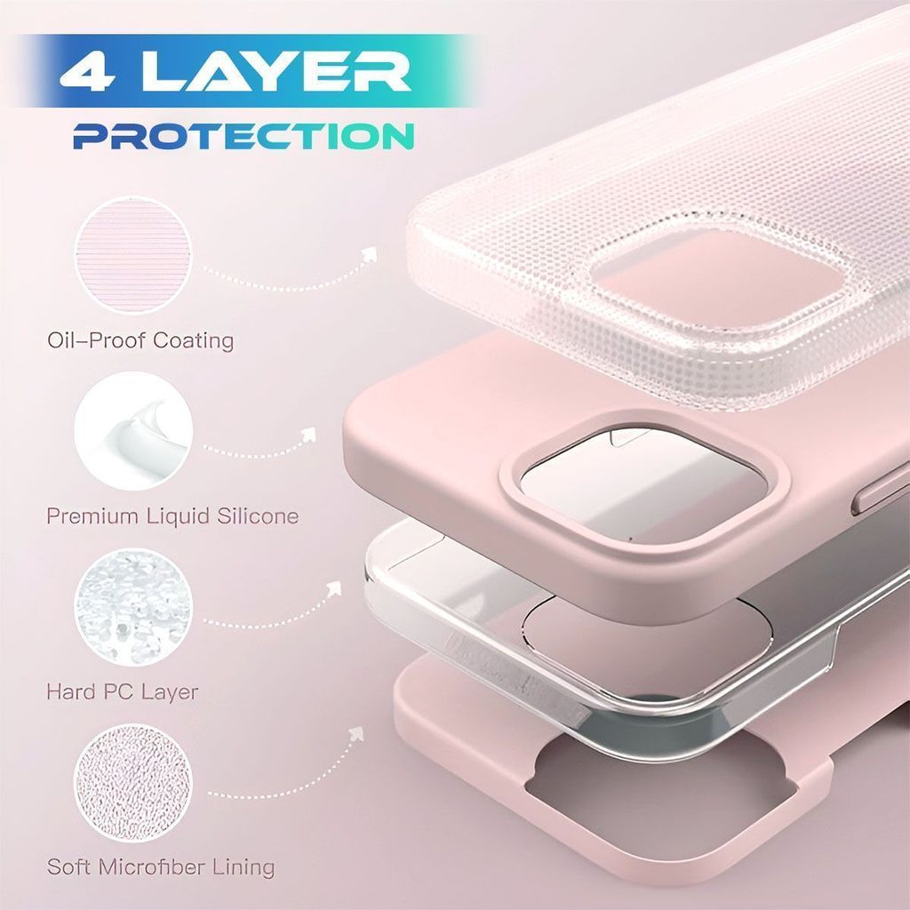 LIRAMARK Liquid Silicone Soft Back Cover Case for iPhone 15 Pro (6.1 inch)