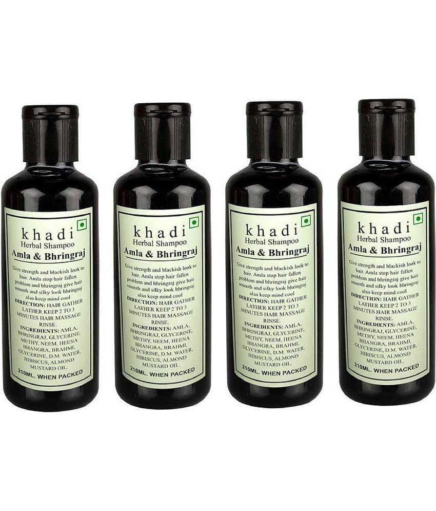 Khadi Herbal Amla & Bhringraj Shampoo 840 ml Pack of 4