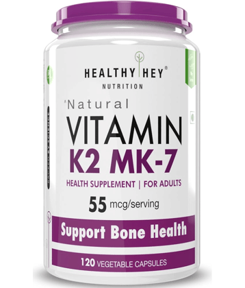 HEALTHYHEY NUTRITION Natural Vitamin K2-MK7 - 55mcg - 120 no.s Capsule