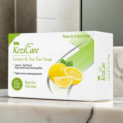 Kozicare Kojic Acid Soap & Glutathione Soap | Lemon & Tea Tree Soap | Detan Soaps for Bath | Bath Soap Combo Offers | Bathing Soaps | Cleanses Deeply & Refreshes | Fights Acne & Blemishes- 75 Gm Kozicare Kojic Acid Soap & Glutathione Soap | Lemon & Tea T