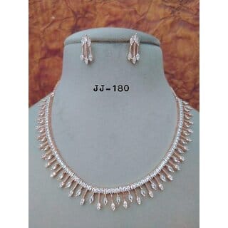 Beautiful Premium Quality AAA CZ Stones Rosegold Plated Jewellery Set