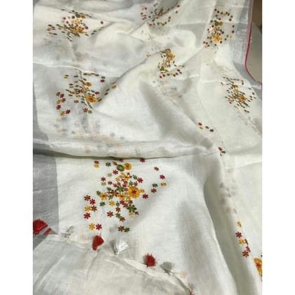 AWESOME LINEN COTTON PRINTED SAREE - 1826