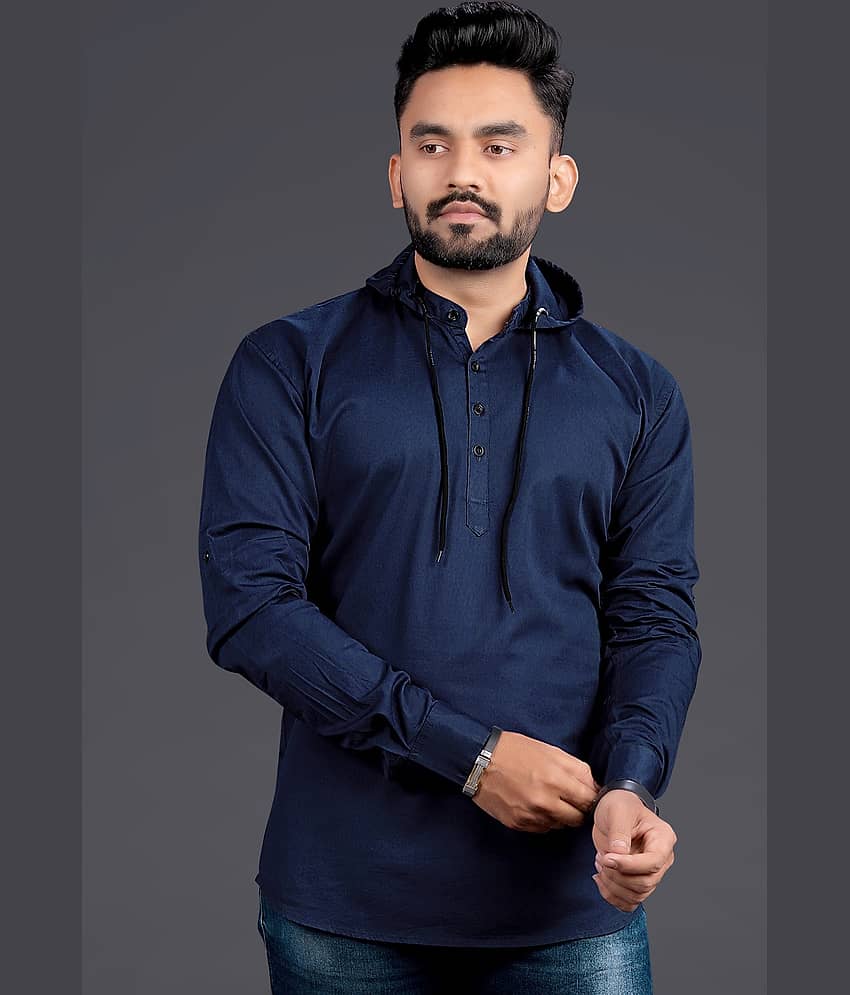 Nofilter 100% Cotton Regular Fit Dyed Full Sleeves Men's Casual Shirt - Blue ( Pack of 1 )