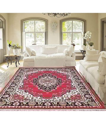 IBR CARPETS Multi Polypropylene Carpet Floral 4x6 Ft