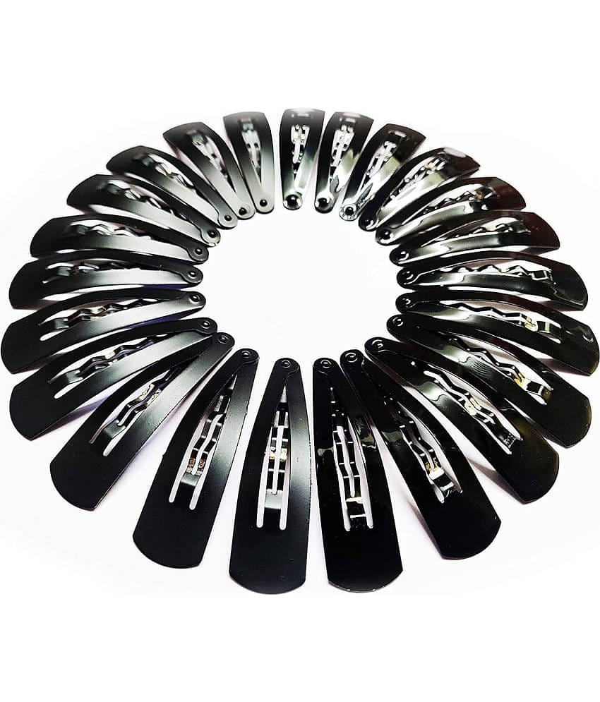 VSAKSH Women's Black Metal Hair Clips (Pack of 12)