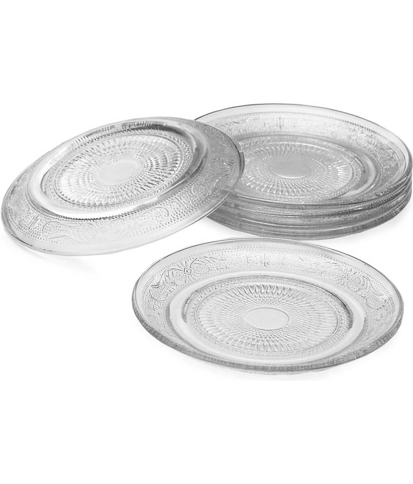 Somil 6 Pcs Glass Transparent Full Plate
