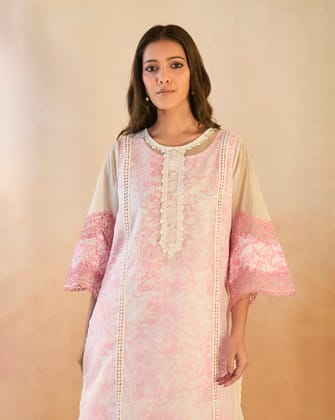 Blush Floral Embroidered Kurta-XS / Blush