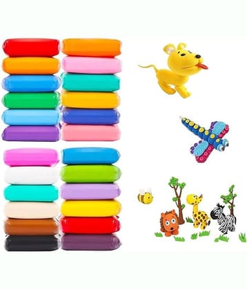 Freedy (Pack of 12)  Dry Clay, Colorful Children Soft Clay, Creative Art Crafts, Gifts for Kids-Multi Color. Non-Toxic Modeling Magic Fluffy Foam Bouncing Clay Putty Kit for Kids with Tools