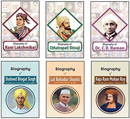 Biography of Rani Lakshmibai, Chhatrapati Shivaji, Dr. C.V. Raman, Shaheed Bhagat Singh, Lal Bahadur Shastri, Raja Ram Mohan Roy (Set of 6 Books) [Paperback] [Jan 01, 2020] RPH Editorial Board