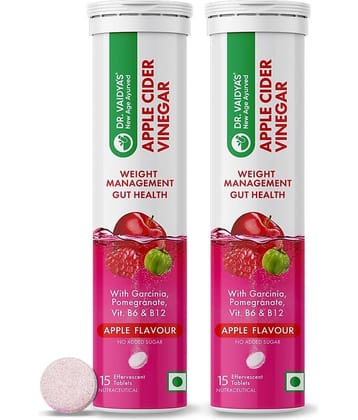 Dr. Vaidya'S Apple Cider Vinegar 15 Effervescent Tablets(Pack Of 2)