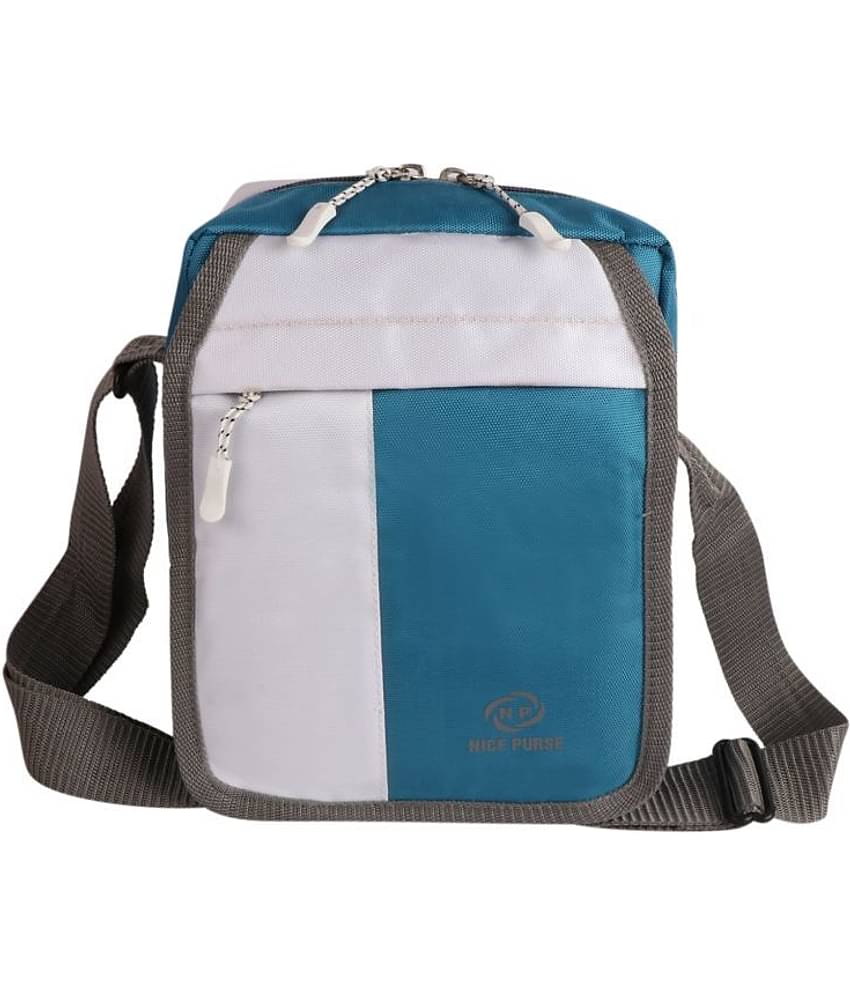 Nice Purse Sea Green Colorblocked Messenger Bag