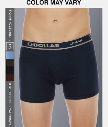 Dollar Lehar Mens Combed Cotton Trunk - Pack of 5 - (Colour May Vary)