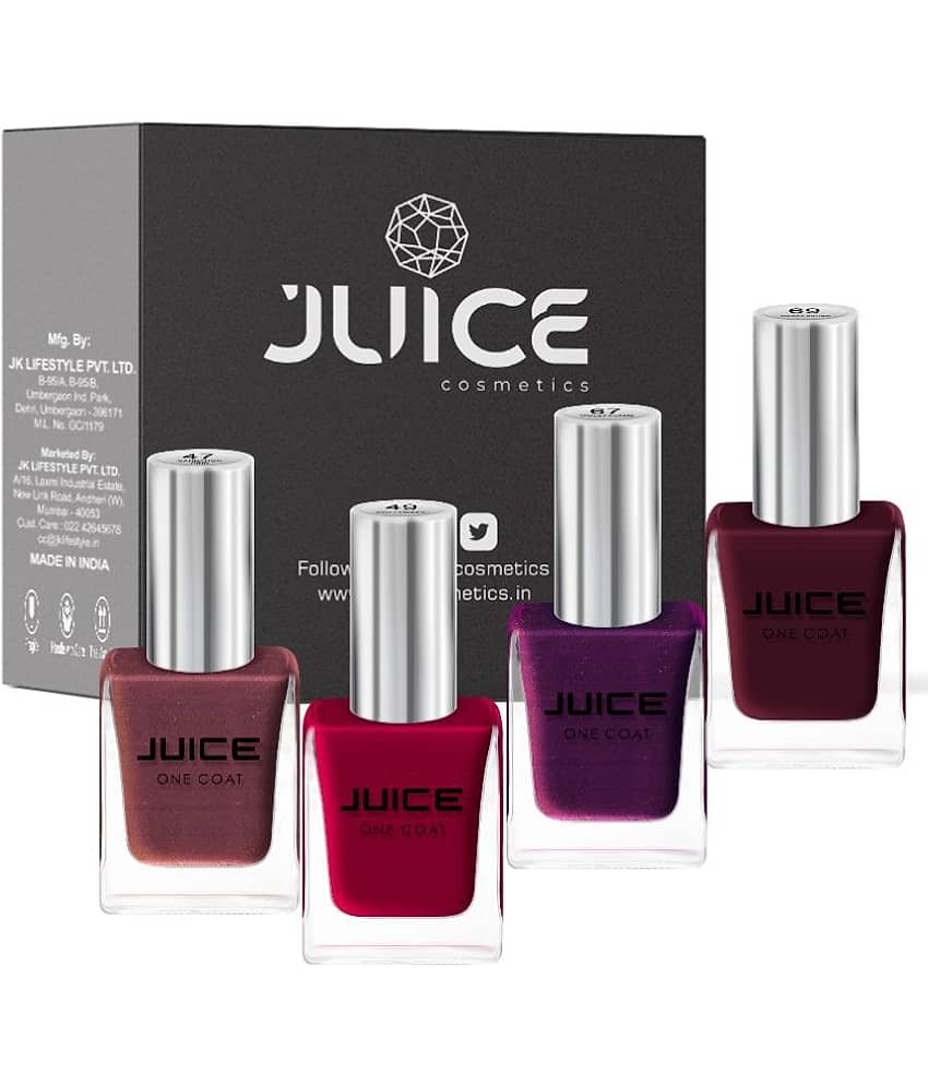 Juice - Multi Glossy Nail Polish ( Pack of 4 )