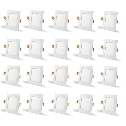 12 Watt Square Led Conceal Panel Light for False Ceiling & POP - Warm White, Pack of 20