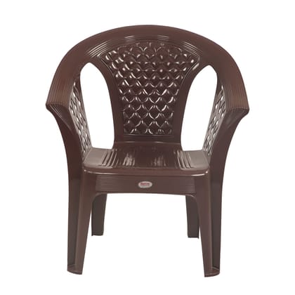 Supreme Furniture Grand Plastic with-Arm Chair Suitable for Home, Office, Garden, Living Room, Cafeteria, Restaurant, Hotel, Resort, Indoor & Outdoor