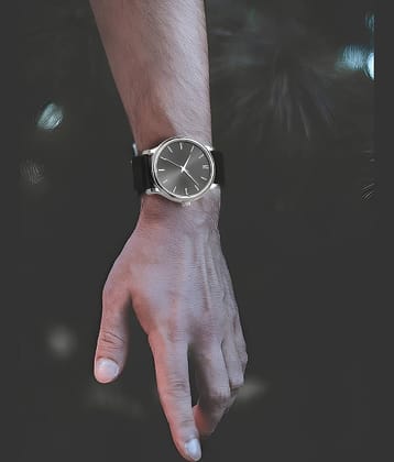 Cosmic Black Silicon Analog Men's Watch