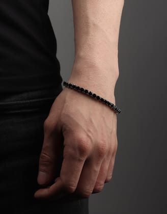 Tennis Bracelet 5mm - Black-8 Inches / Black Onyx