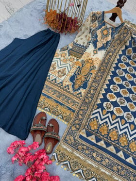 Designer Party Wear Silk Top Plazzo & Dupatta Set Designer Party Wear Silk Top Plazzo & Dupatta Set