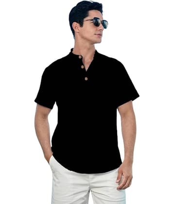 Vida Loca Black Cotton Blend Men's Shirt Style Kurta ( Pack of 1 )