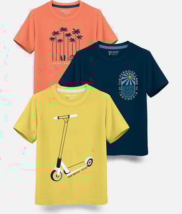 HELLCAT Pack of 1 Boys Cotton Blend T-Shirt ( White )