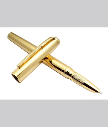 Srpc Dikawen 8075 Fortune Shine Gold Metal Body Fountain Pen Fine Nib