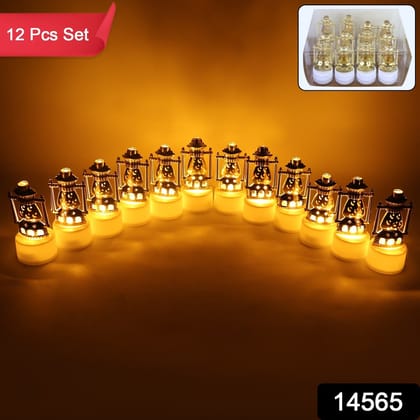 Vintage Lantern Style Decorative Flameless LED Candles (12 Pc)