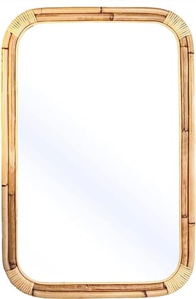 Dastkar Craft Natural Rattan Frame Rectangular Mirror (Medium-24" x 36")