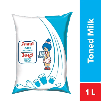 Amul Taaza Toned Milk 1 LITRE