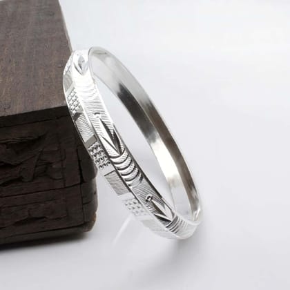 Real Sterling Silver Men's Bangle pure silver Bracelet-Dia 6 CM (Circ 7.42 Inch)