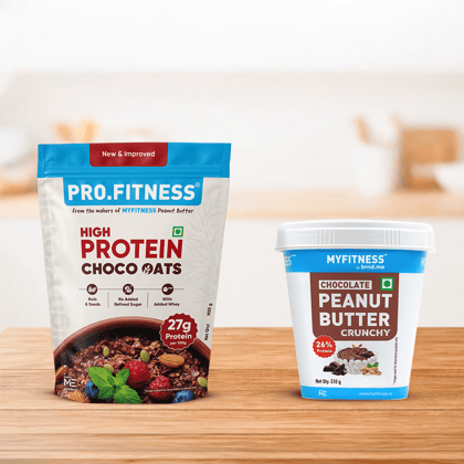 High Protein Choco Combo | High Protein Chocolate Oats + Peanut Butter Chocolate Crunchy | Healthy Breakfast High Protein Choco Combo | High Protein Chocolate Oats + Peanut Butter Chocolate Crunchy | Healthy Breakfast - 900g Oats + 510g PB