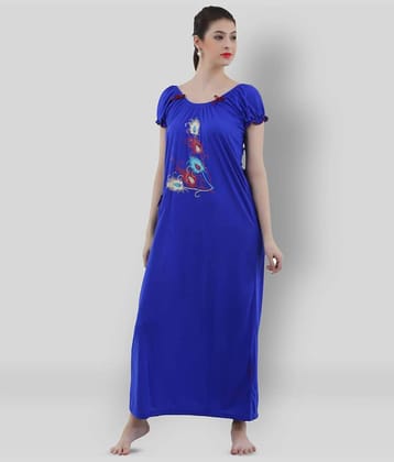 Romaisa - Blue Viscose Women's Nightwear Nighty & Night Gowns ( Pack of 1 )